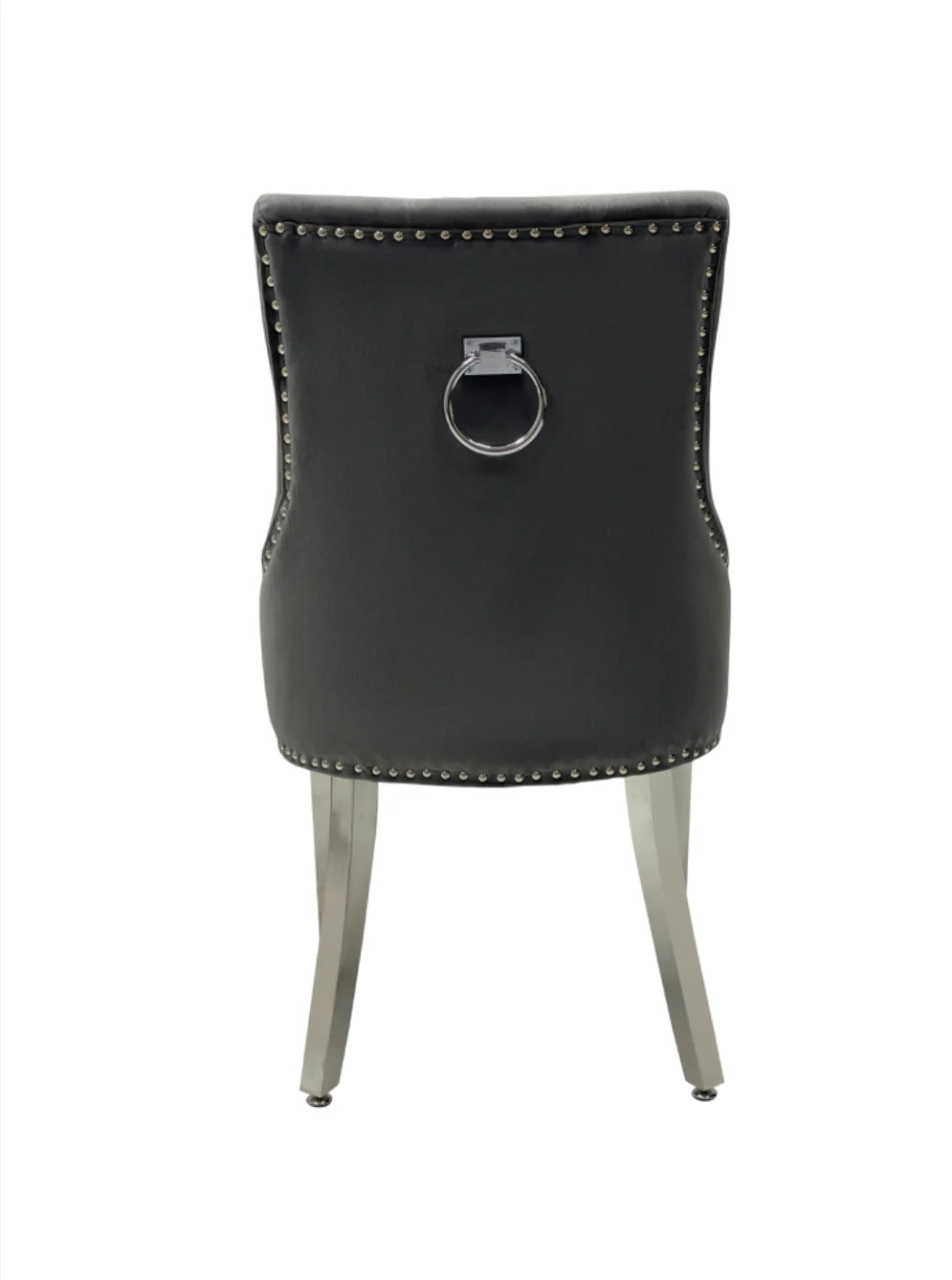 Pair Of 2 Valencia Dark Grey Ring Knocker Chair
