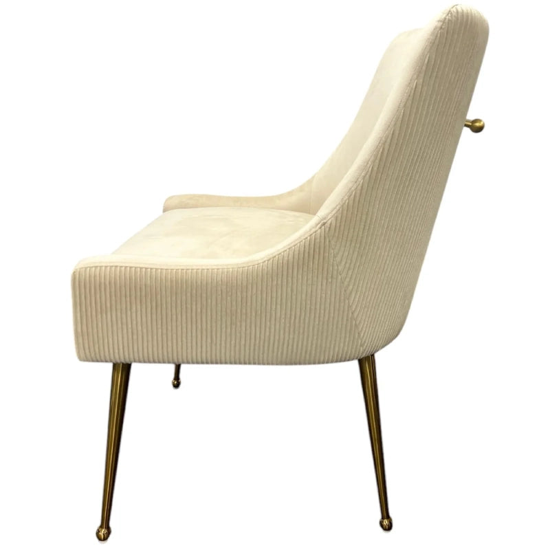 Ivory Dining Chair Gold Legs