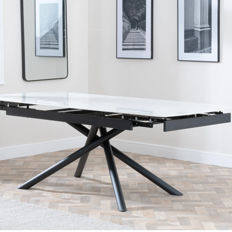 metal cross leg dining table
