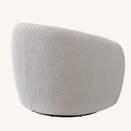 boucle accent chair back view