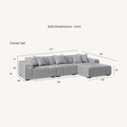 the dimensions of boucle corner sofa