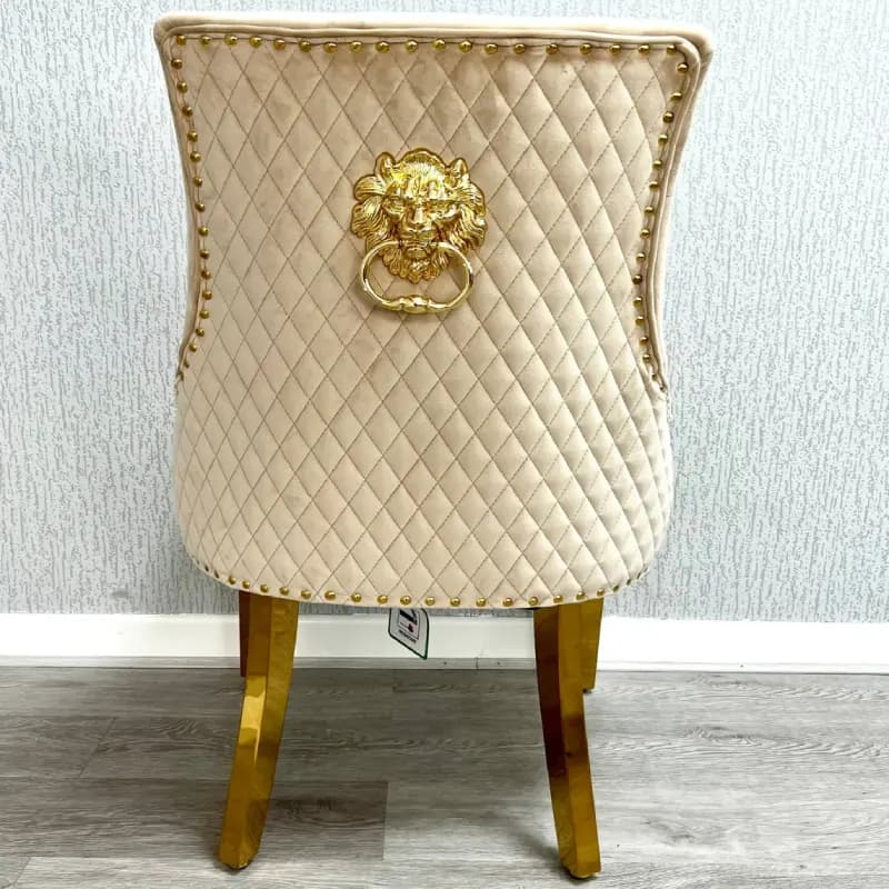 Mink Velvet Dining Chairs with knocker back