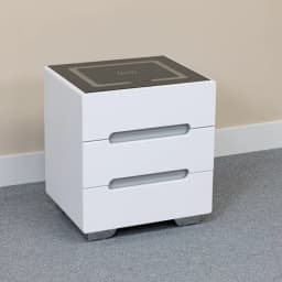 white Modern Smart Nightstand with charger