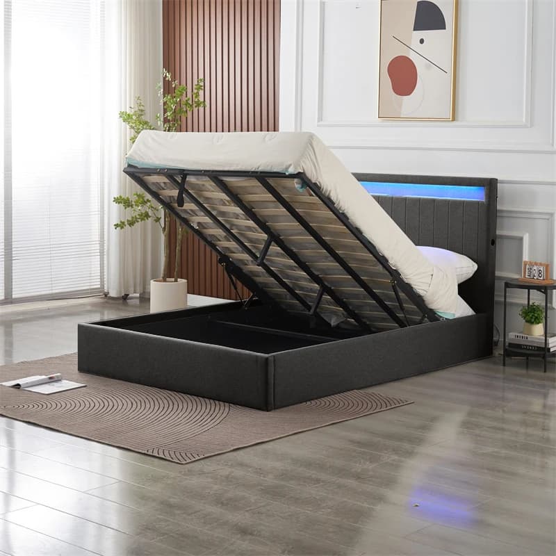 Black Ottoman Double Bed