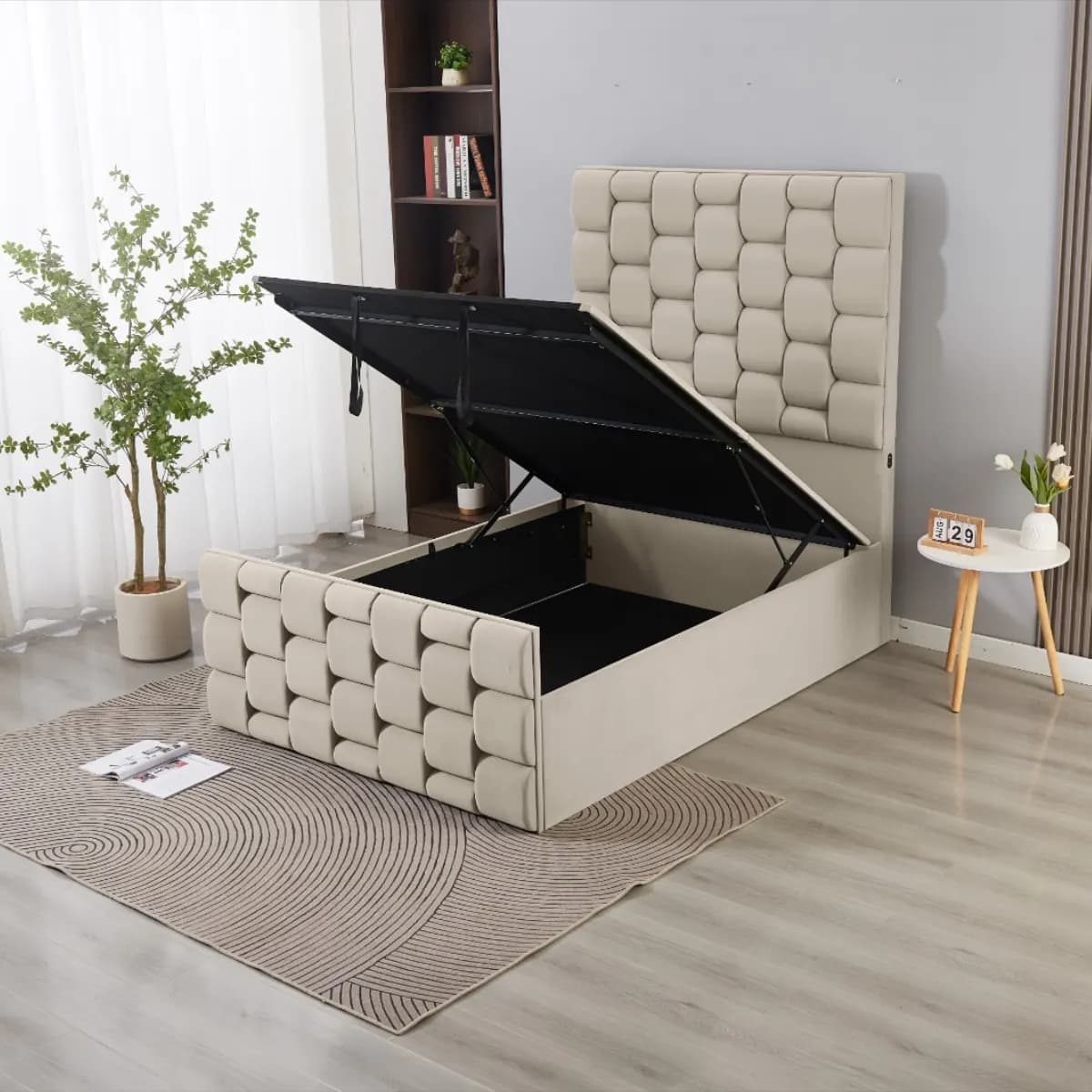 Cream Ottoman Bed
