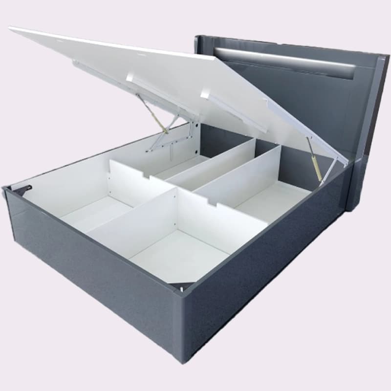 Double Ottoman Bed with Led Lights