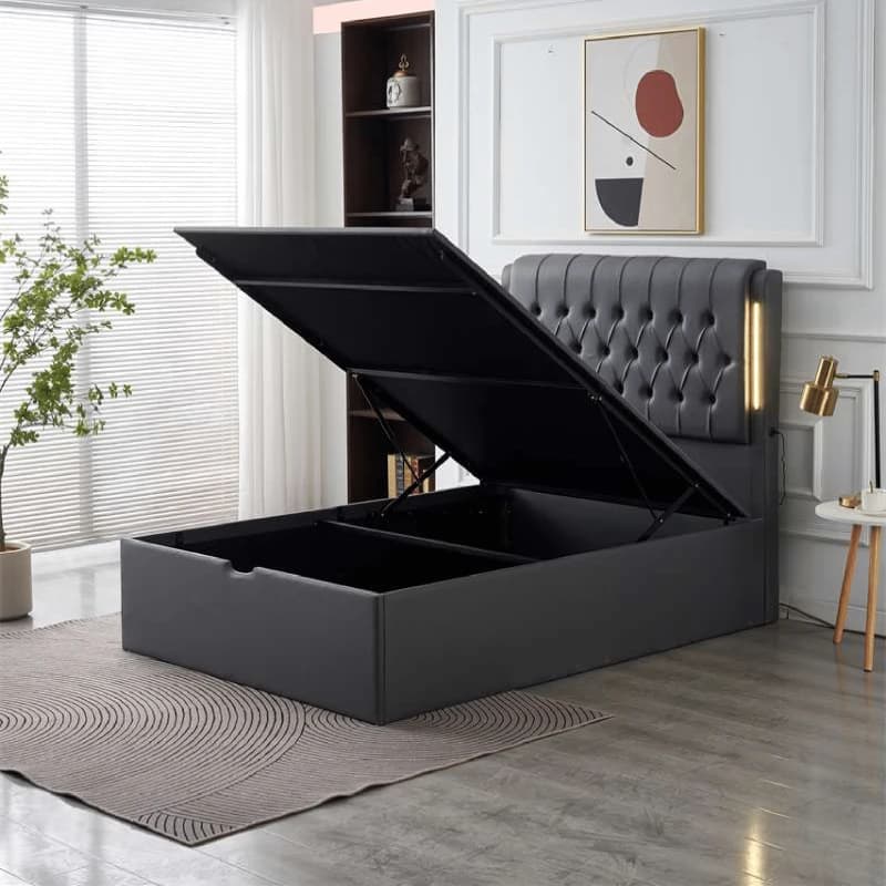 Ottoman Led Bed with Storage