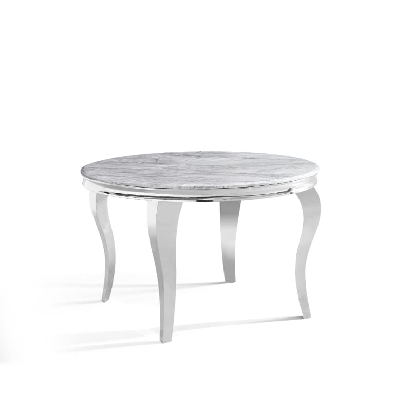 Round Marble Top Dining Table - Chrome