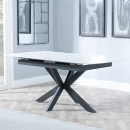 white extendable dining table