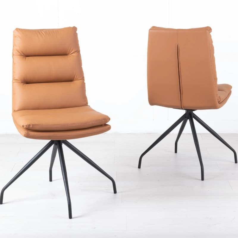 Upholstered dining room chairs - Brown