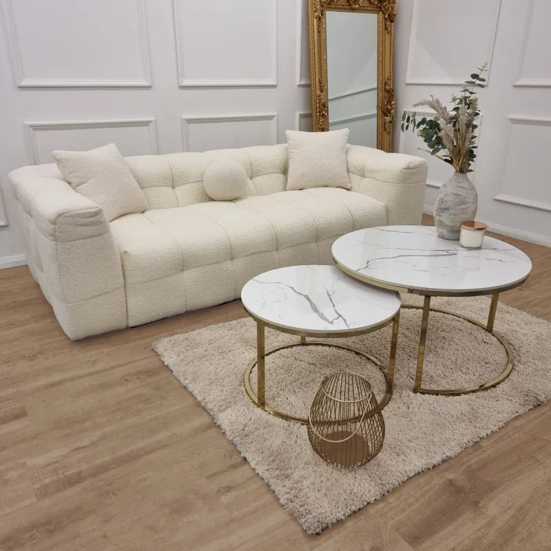 bubble boucle 3 seater sofa