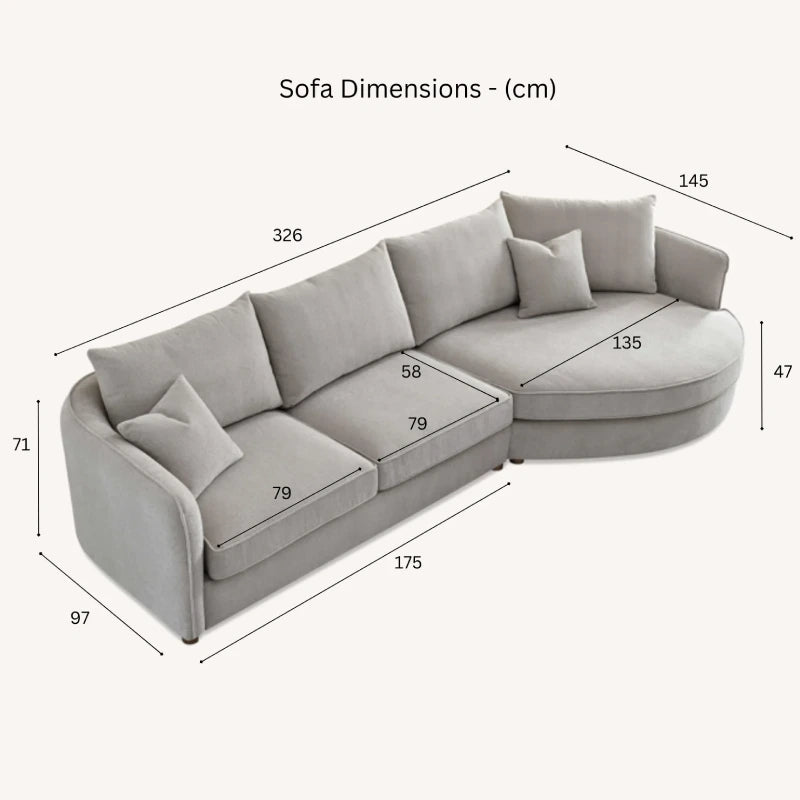 chaise sofa dimensions
