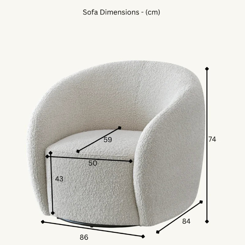 boucle accent chair back view