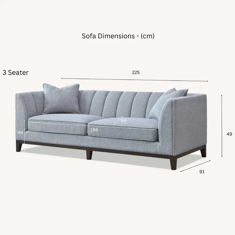 boucle sofa dimensions