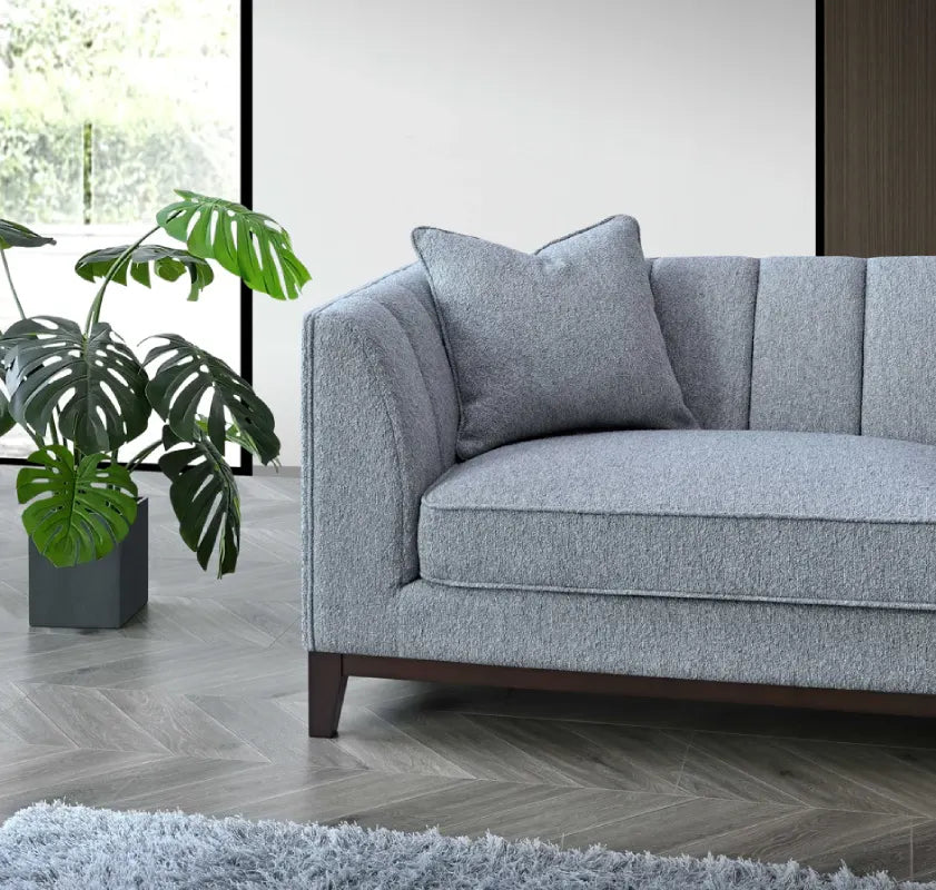 boucle sofa side view