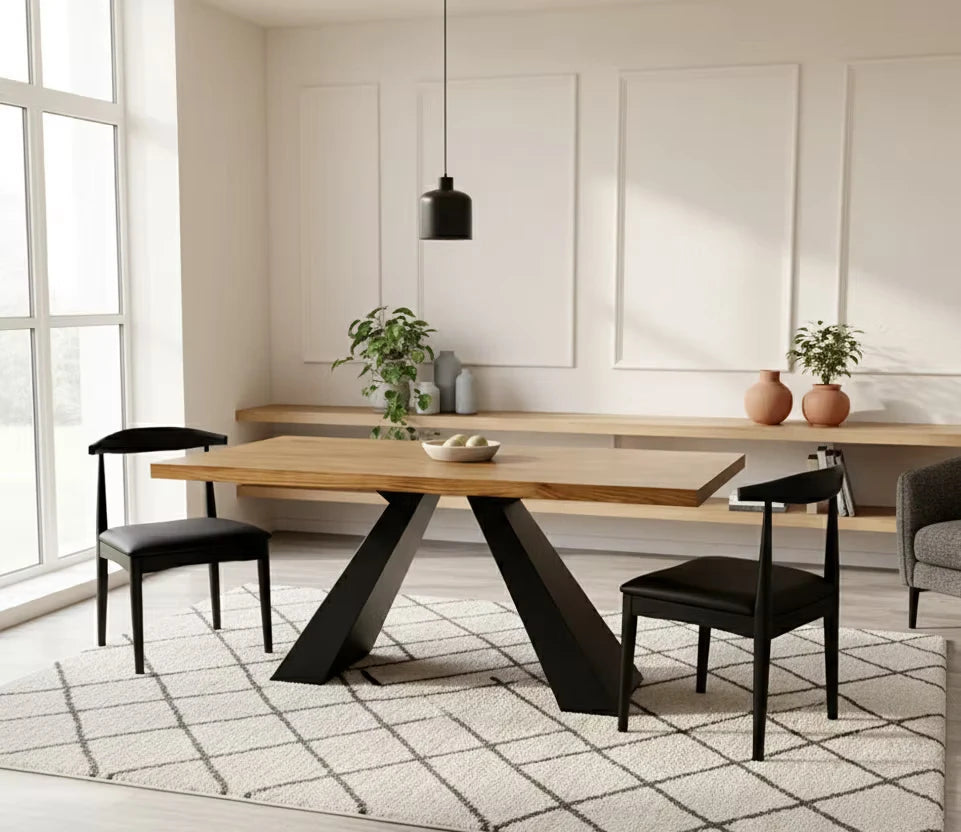 scandinavian style dining in minimalist home