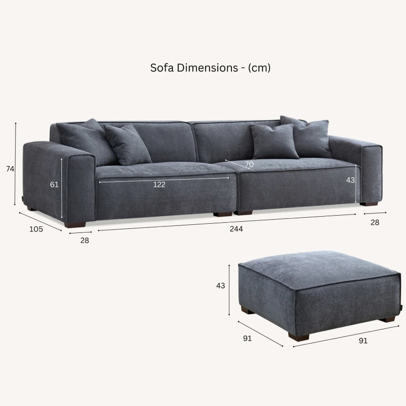 sofa set dimensions