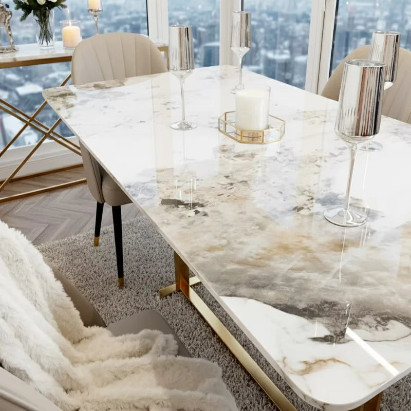Close up of a Gold Dining Table