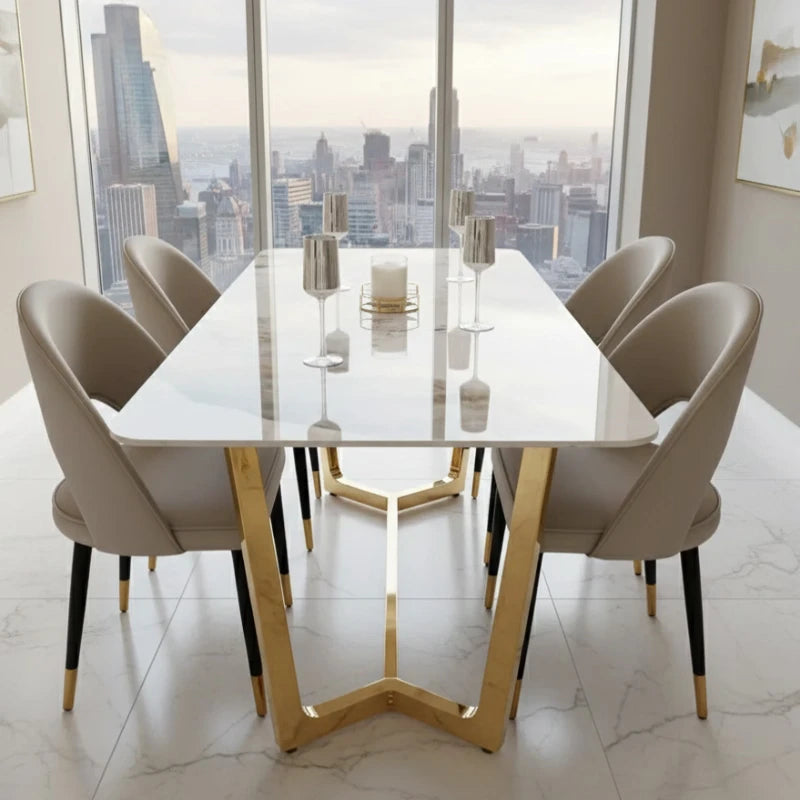 Gold Dining Table in a pent house