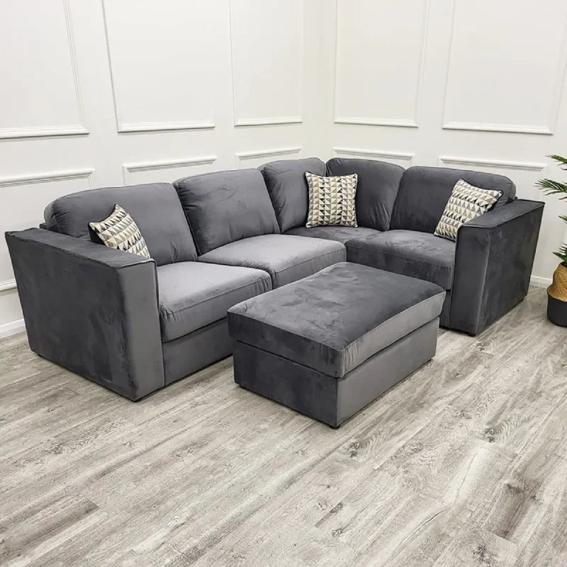 corner cushion sofa in steel