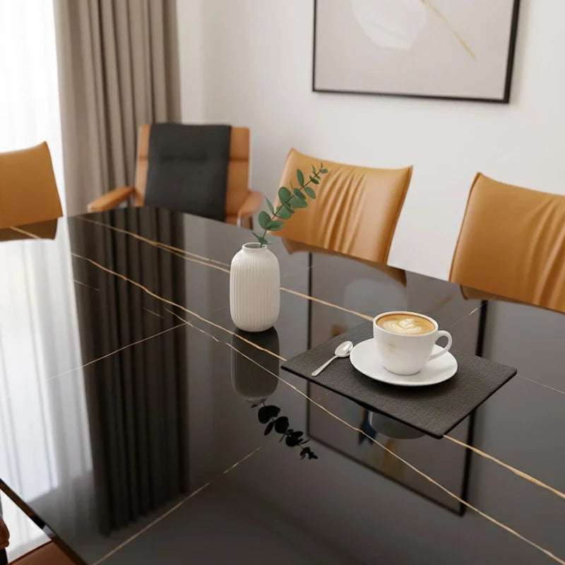 Sintered Stone Dining Table close up in shortlet
