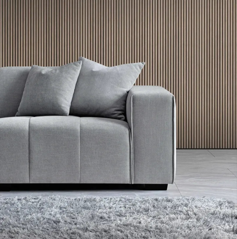 grey corner sofa side view