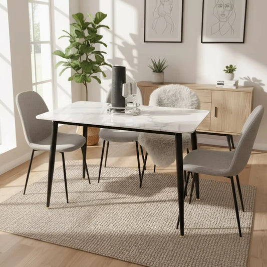 Dining table with Black Legs in a UK home