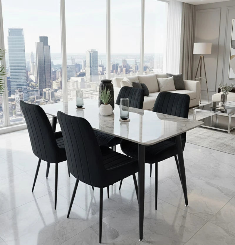 Dining table with Black Legs in city home