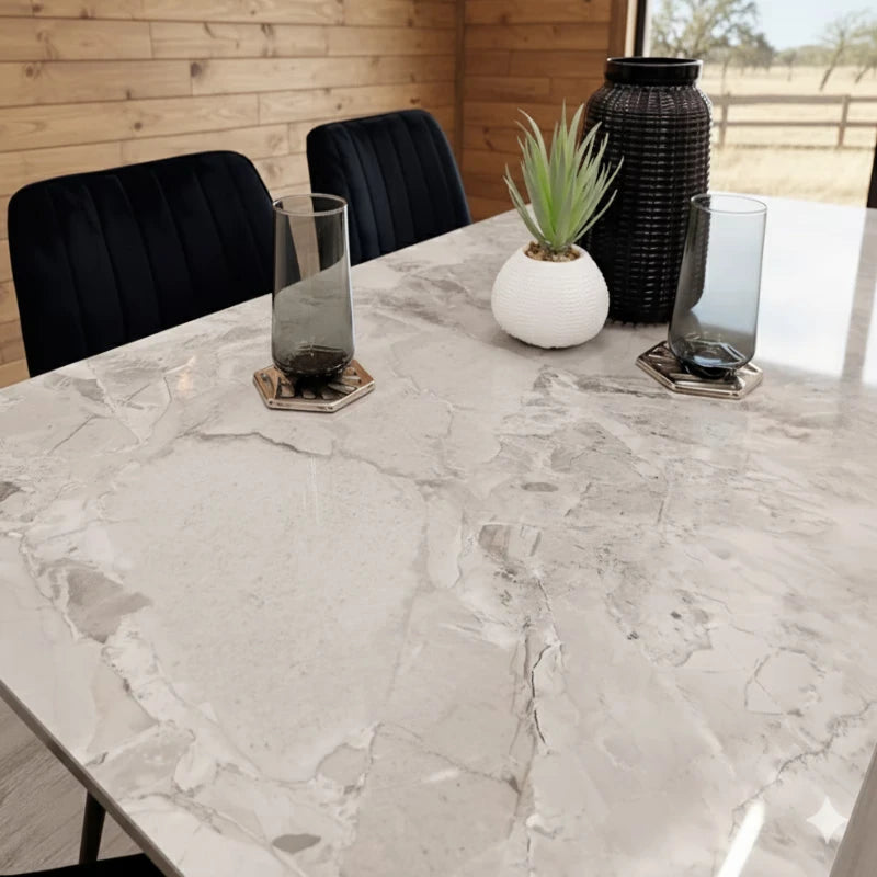 Dining table with Black Legs in ranch home