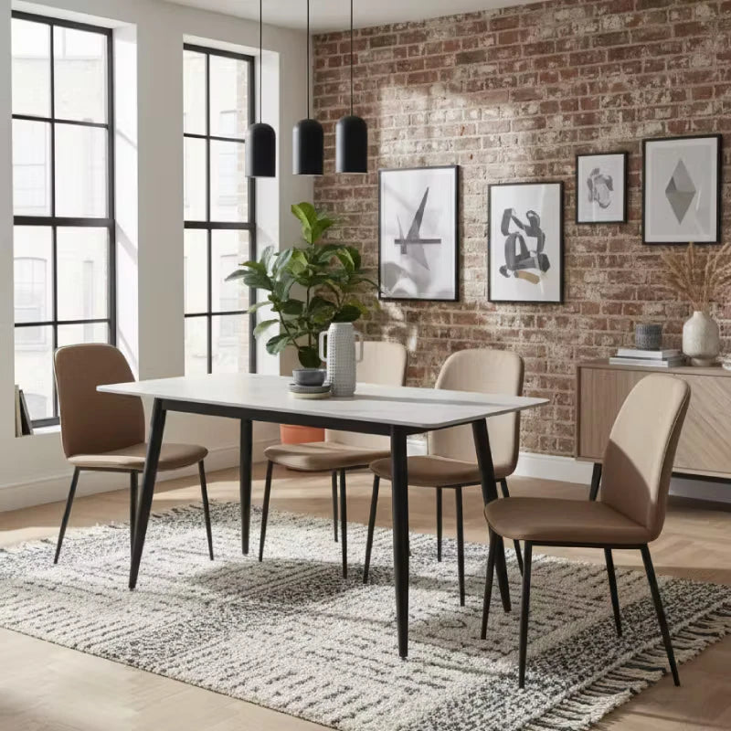 Dining table with Black Legs in urban home