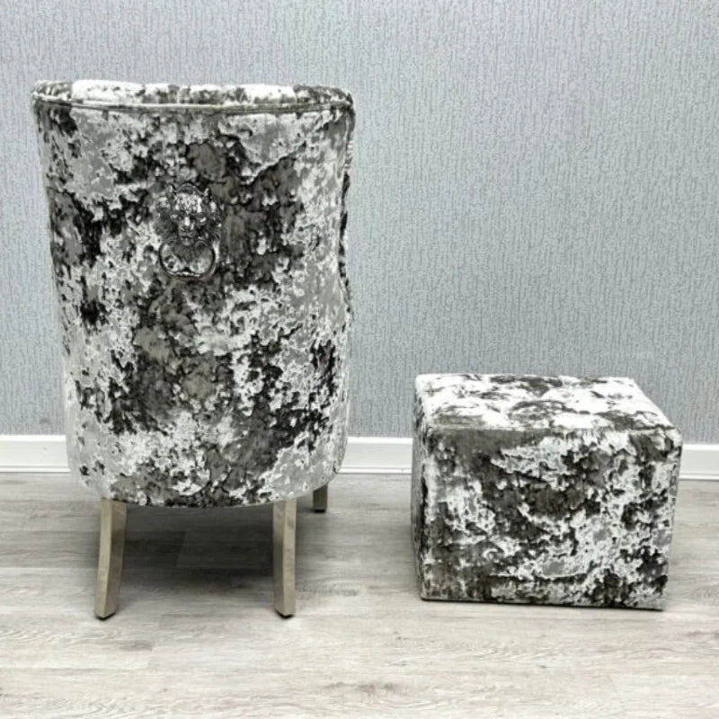silver crushed velvet chair