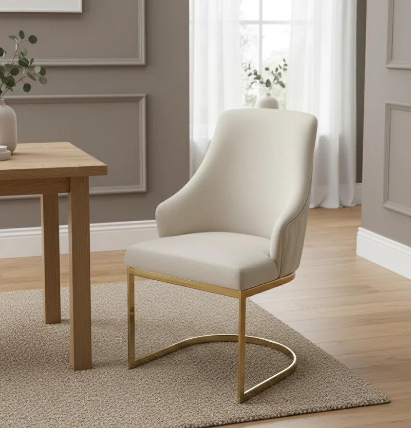Chelmsford Mink And Gold Velvet Dining Chair beautiful