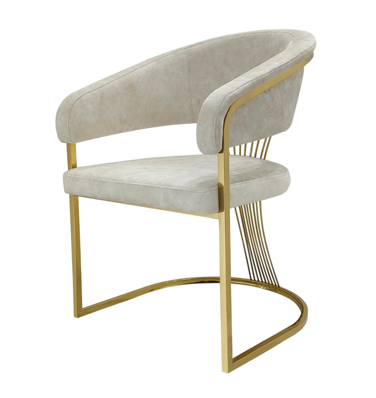 Porado Cream And Gold Dining Chair beauty