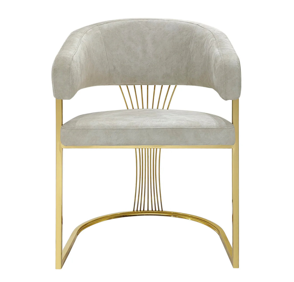 Porado Cream And Gold Dining Chair