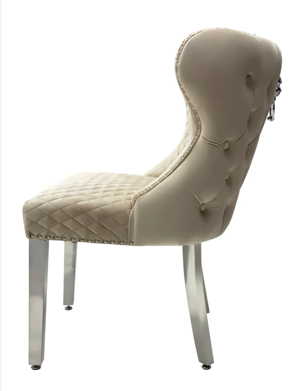 Velvet Lion Knocker Chairs side view