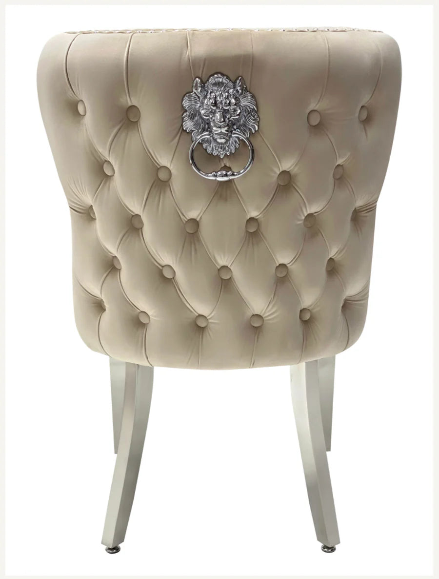 Velvet Lion Knocker Chairs