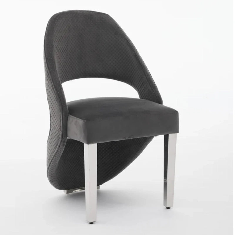 grey dining chairs with silver legs (1)