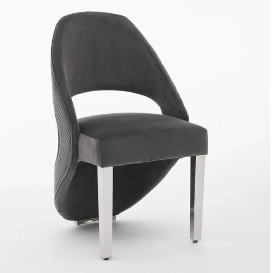 grey dining chairs with silver legs (1)