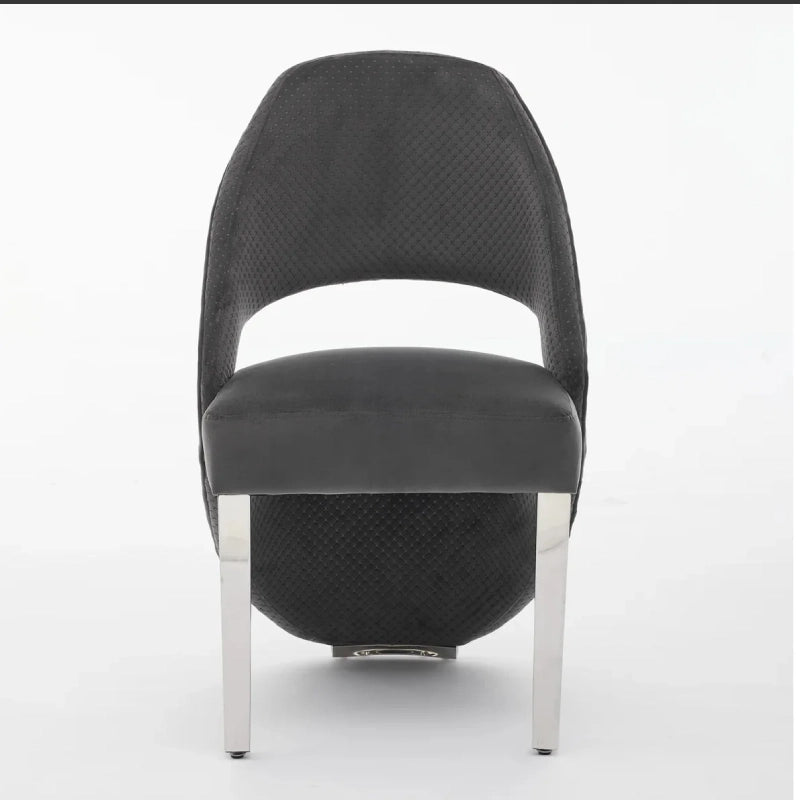 grey velvet dining chairs