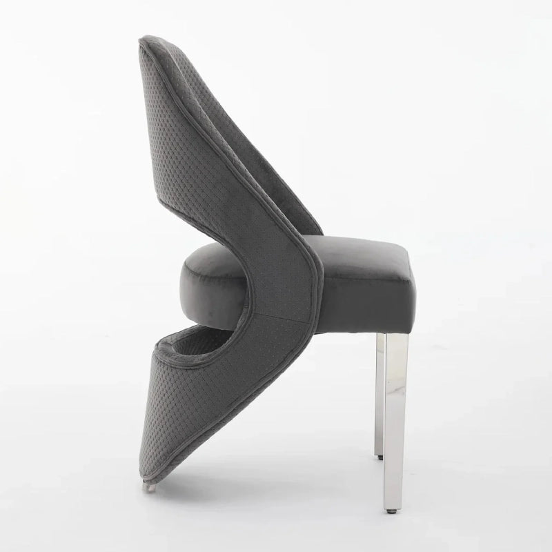 velvet grey dining room chairs