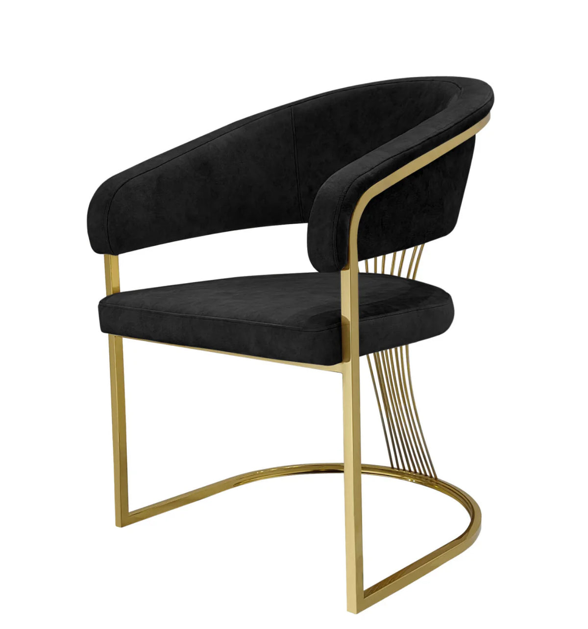 Porado Black Dining Chair side