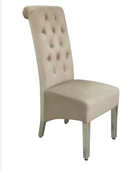 Pair of 2 Sofia Mink Lion Knocker Chairs 3