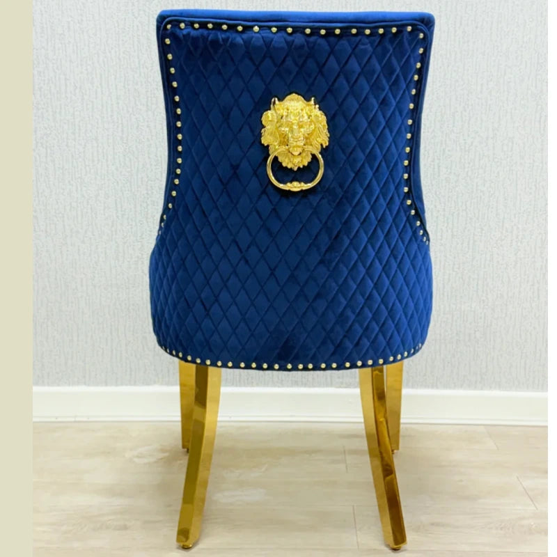 navy blue dining chairs with gold legs