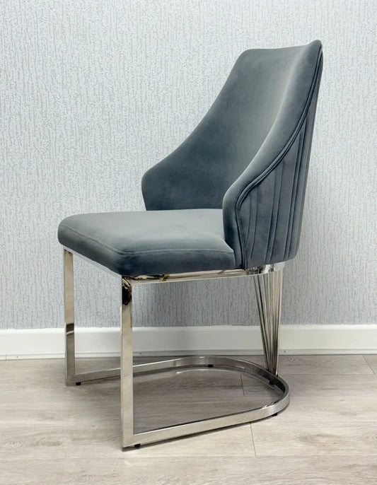 Pair Of 2 Milan Dark Grey Dining Chair