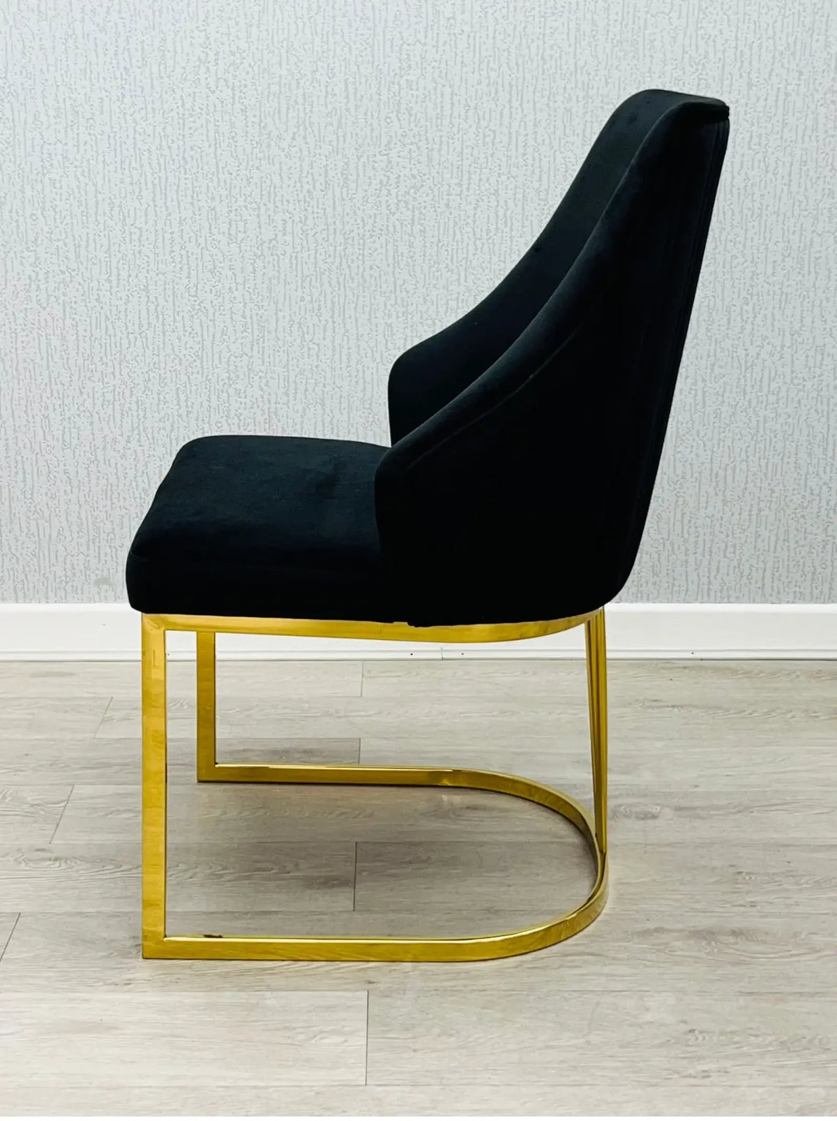 Pair Of 2 Dining Chair – Milan Black And Gold 2