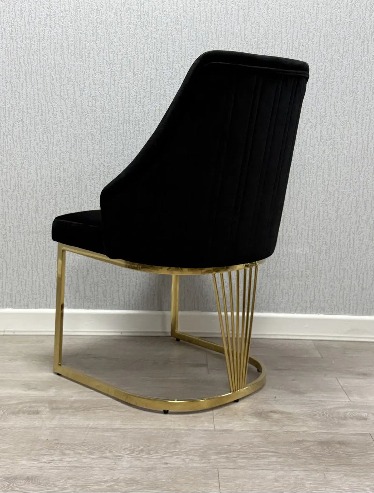 Pair Of 2 Dining Chair – Milan Black And Gold 3