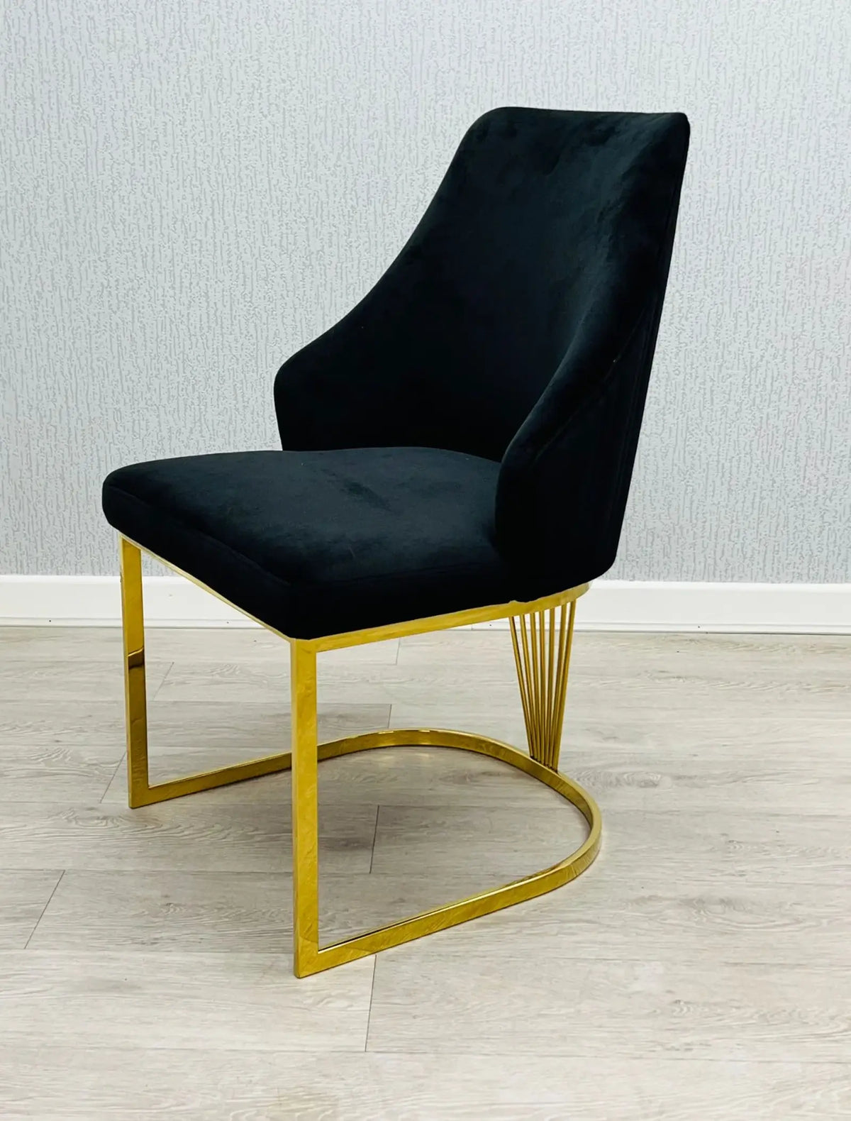 Pair Of 2 Dining Chair – Milan Black And Gold