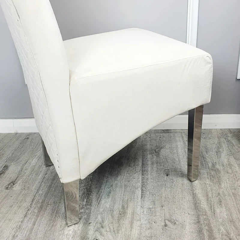 dining chairs with chrome legs (2)