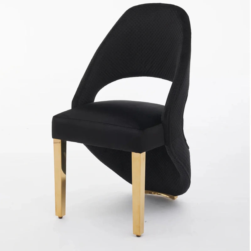 velvet chairs dining room – side view (1)