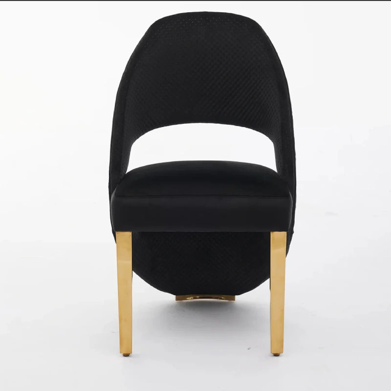 velvet chairs dining room with gold legs (1)